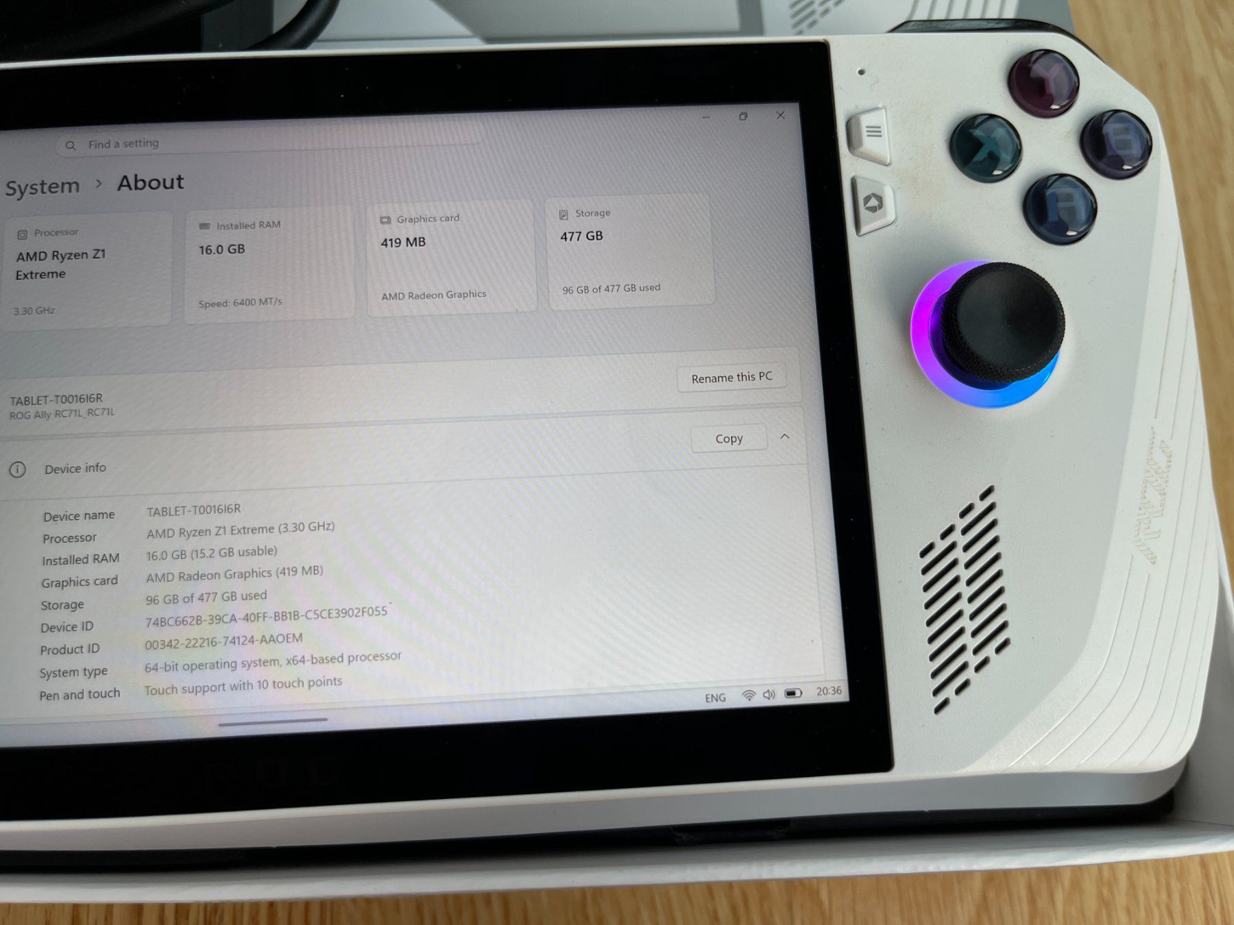 Asus Console: Asus Rog Ally Z1 Extreme – Usato da Meilen venduto da weedali 1