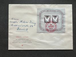 1945 Basler Taube Block FDC auf Brief  (A277)
