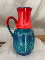 Vase Marke Bay Keramik blau und rot sehr gross hoch