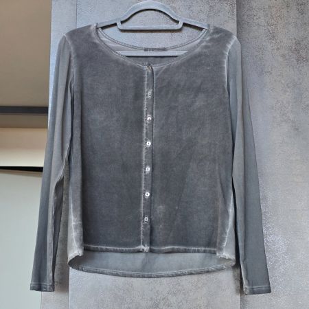 🐸 NILE SEIDENBLUSE S BLUSE SEIDE ANTRAZIT TOP ZUSTAND