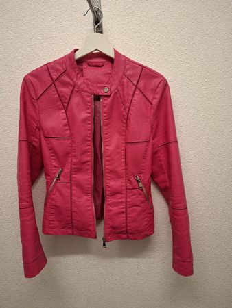 Lederjacke,  Gr. S , Pink, Imitation,  sehr wenig getragen