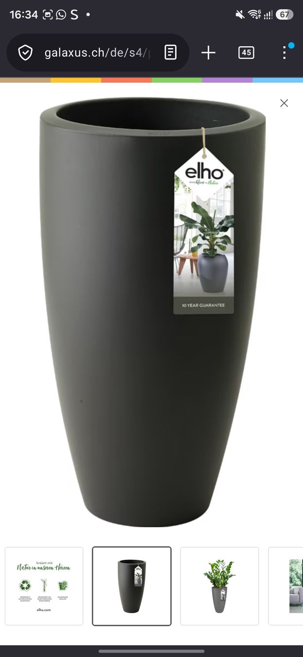 Blumentöpfe: Elho Pure Soft Blumentopf – Gebraucht aus Rickenbach b. Wil von Kth_v8 2