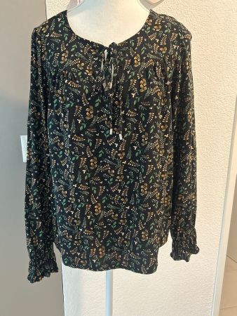 Langarm Shirt schwarz mit Muster von Chicorée Gr. L