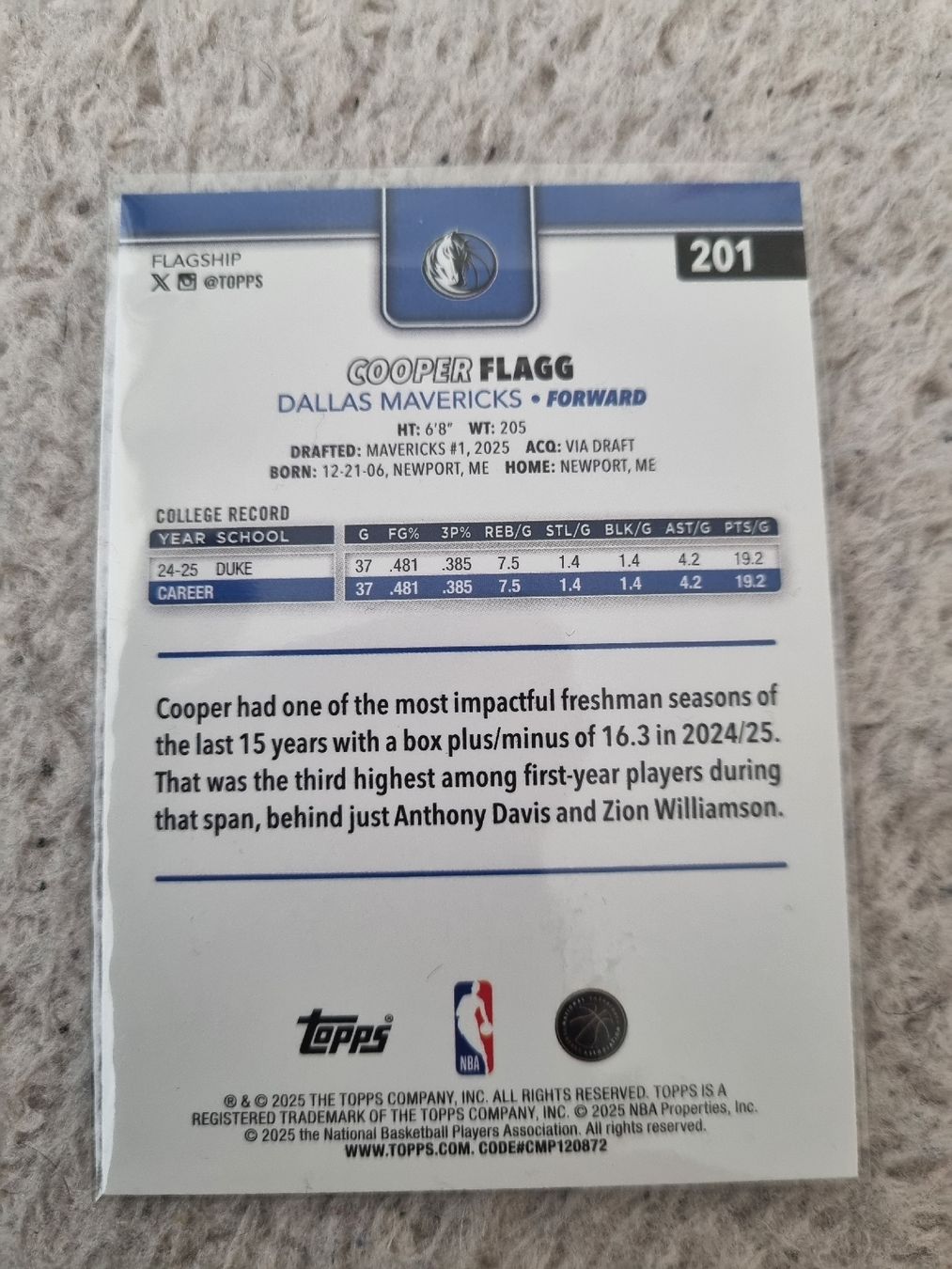 Nba Carte collezionabili: NBA RC Trading Card Cooper Flagg – Nuovo (secondo la descrizione) da Oberentfelden venduto da Giants 1