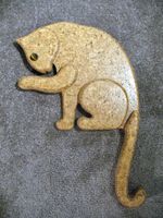 Katzen Kantenhocker Kork Deko Figur Unikat Handarbeit B)
