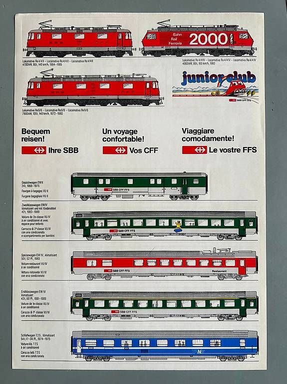 Modellini di ferrovie: SBB Juniorclub Eisenbahn-Abziehkleber  – Usato da Brugg AG venduto da FlowerStreet