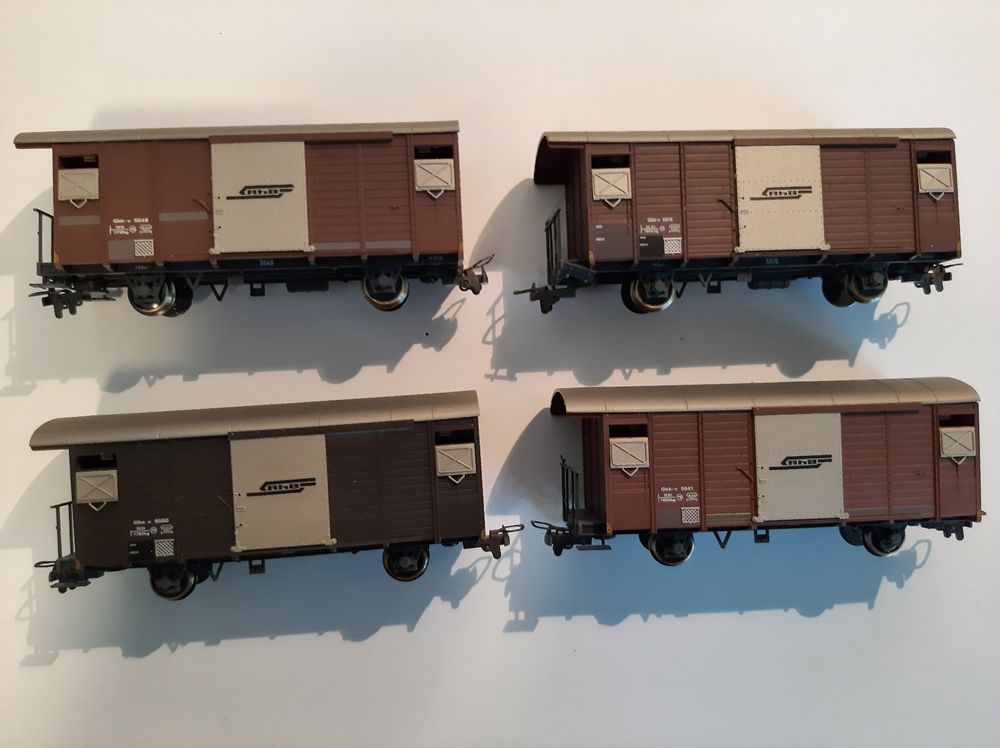 Bemo Modelleisenbahnen: Bemo H0m 7483 110 RhB Viehwagenset No 2 mit 4 Viehwagen – Gebraucht aus Thun von Schwarzsee48 2