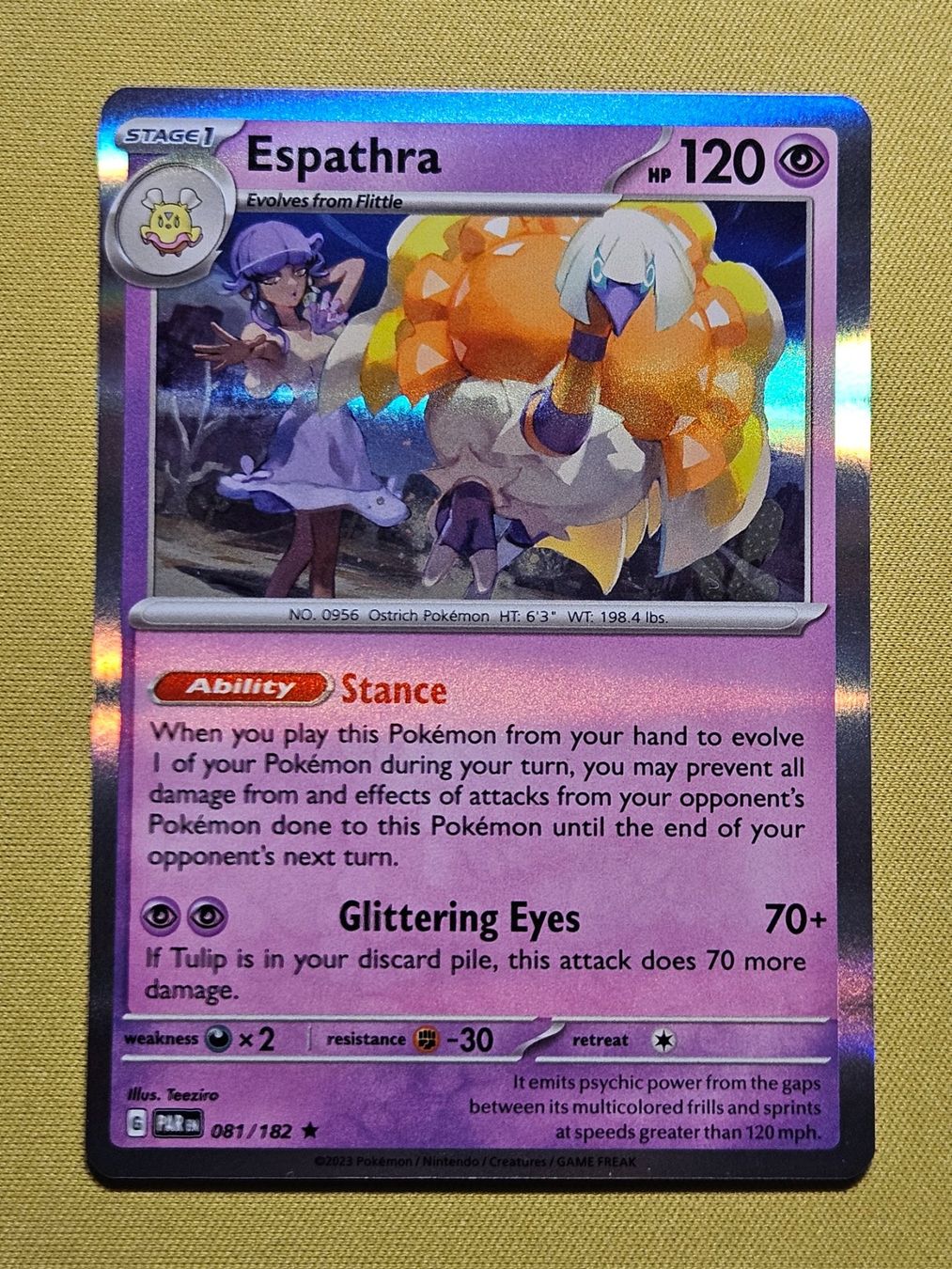 Pokémon Carte collezionabili: Paradox Rift - Espathra 081/182 EN – Usato da Bellinzona venduto da Pokemarco
