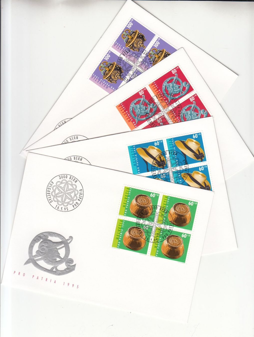 Alle Briefmarken: SBK B247 - B250 im 4er-Block FDC – Gebraucht aus Bürglen TG von StampGraf