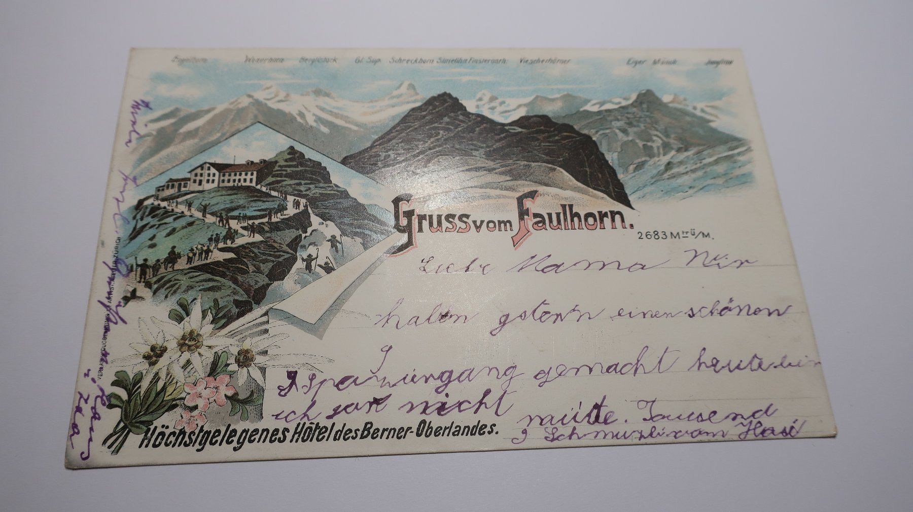 Ansichtskarten: Gruss vom Faulhorn  1899 – Gebraucht aus Cormoret von Pascalll2001 1