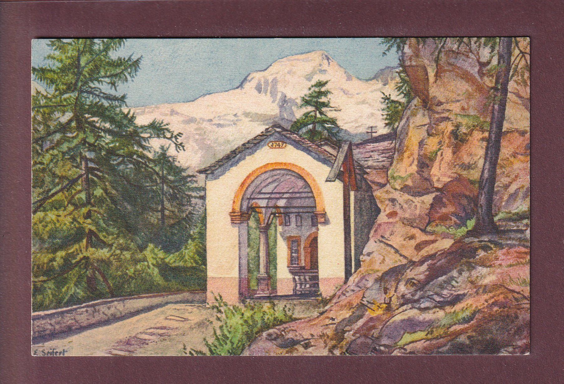 Ansichtskarten: HOHE STIEGE bei Saas-Fee - 1933 – Gebraucht aus Pully von nicecards