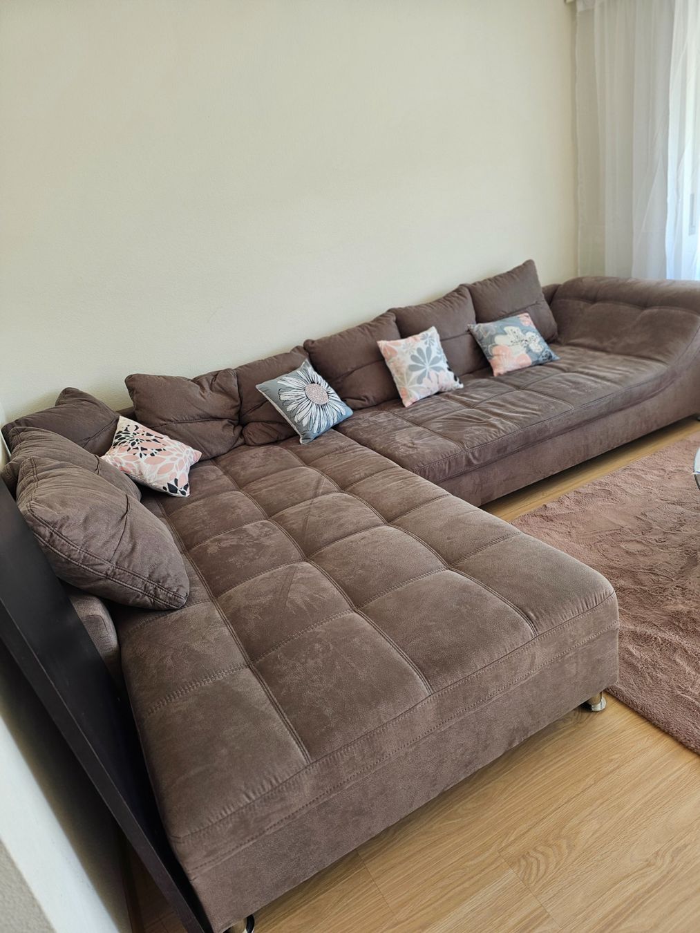 Divani: Ecksofa braun Stoff Lounge Wohnzimmer Sofa gut erhalten – Usato da Neuenegg venduto da kor_n7jv 2