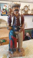 Rustikale Holzfigur Cowboy, Handgeschnitzt, Top Zustand!