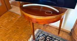 Table demi-lune ancienne en bois massif bon état