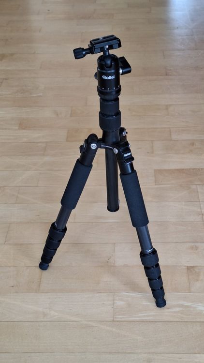 Rollei Compact Traveler Carbon Stativ & QAL-50 Schnellwechselplatten – 2er Set Für Reisende