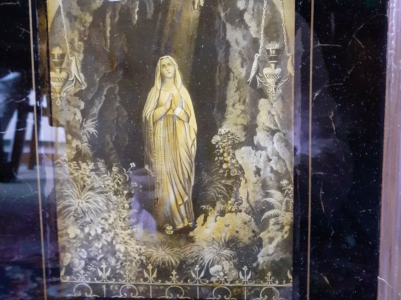 Gemälde: Hinterglasbild sakral Madonna antik – Gebraucht aus Mörschwil von antiksalon 7