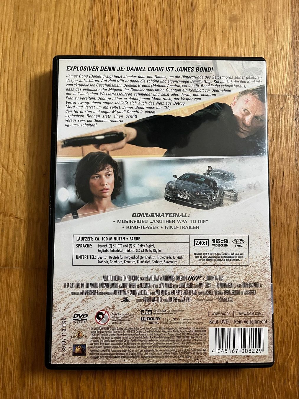 Tutti i DVDs: DVD - "007 - Ein Quantum Trost" – Usato da Grosswangen venduto da Vita500 1