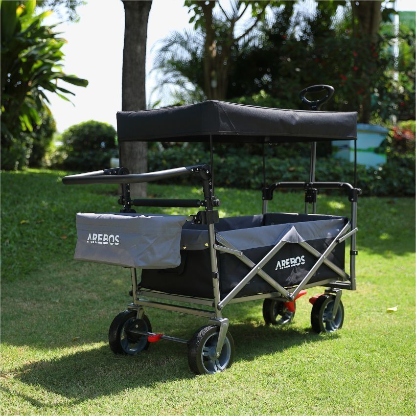 Carrelli di trasporto: Bollerwagen mit Dach Premium Schwarz - Neu – Nuovo (secondo la descrizione) da Nebikon venduto da warendiscount 1