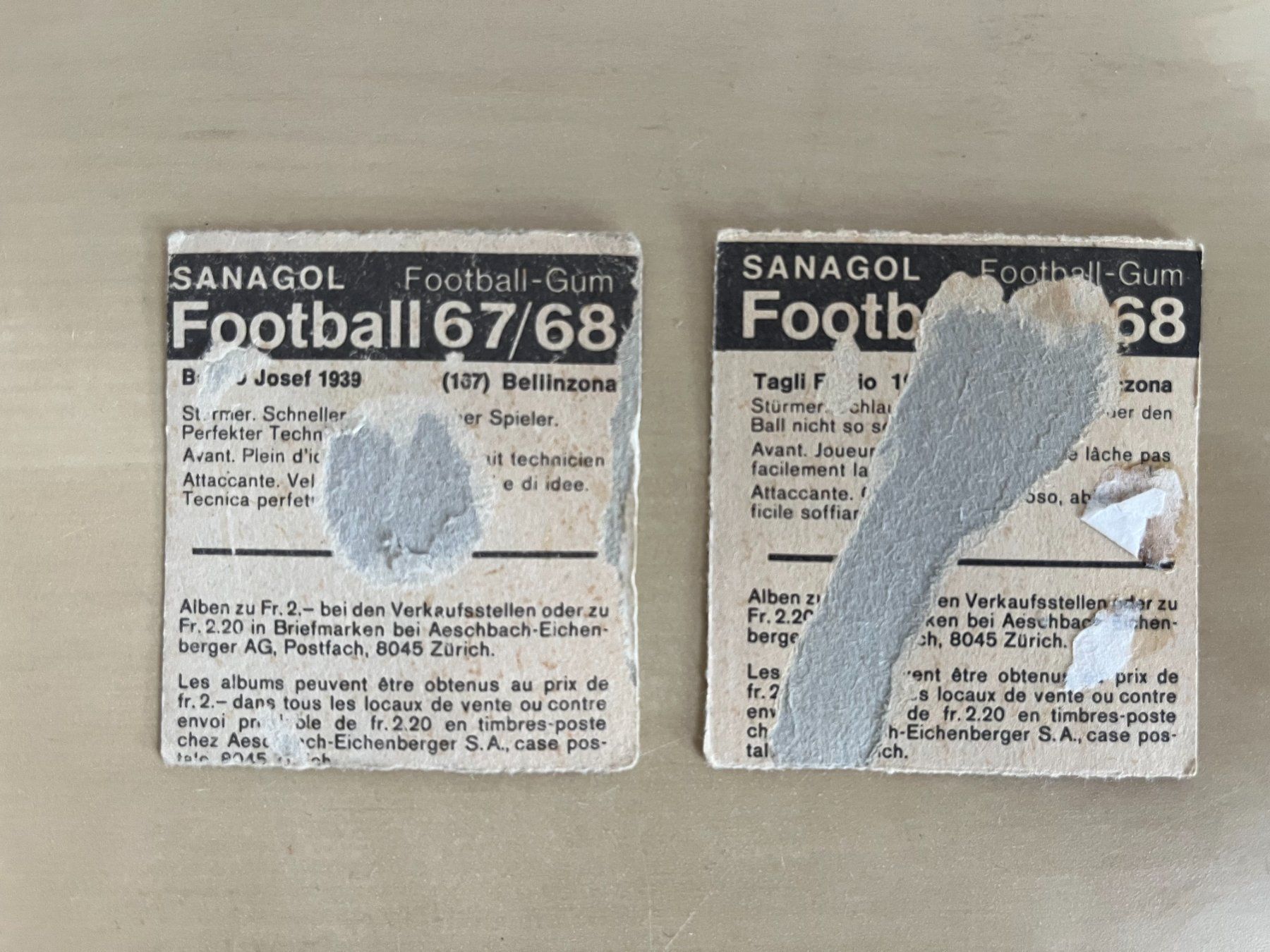 Carte collezionabili: Sanagol Football-Gum – Usato da Winterthur venduto da rab_df86 1