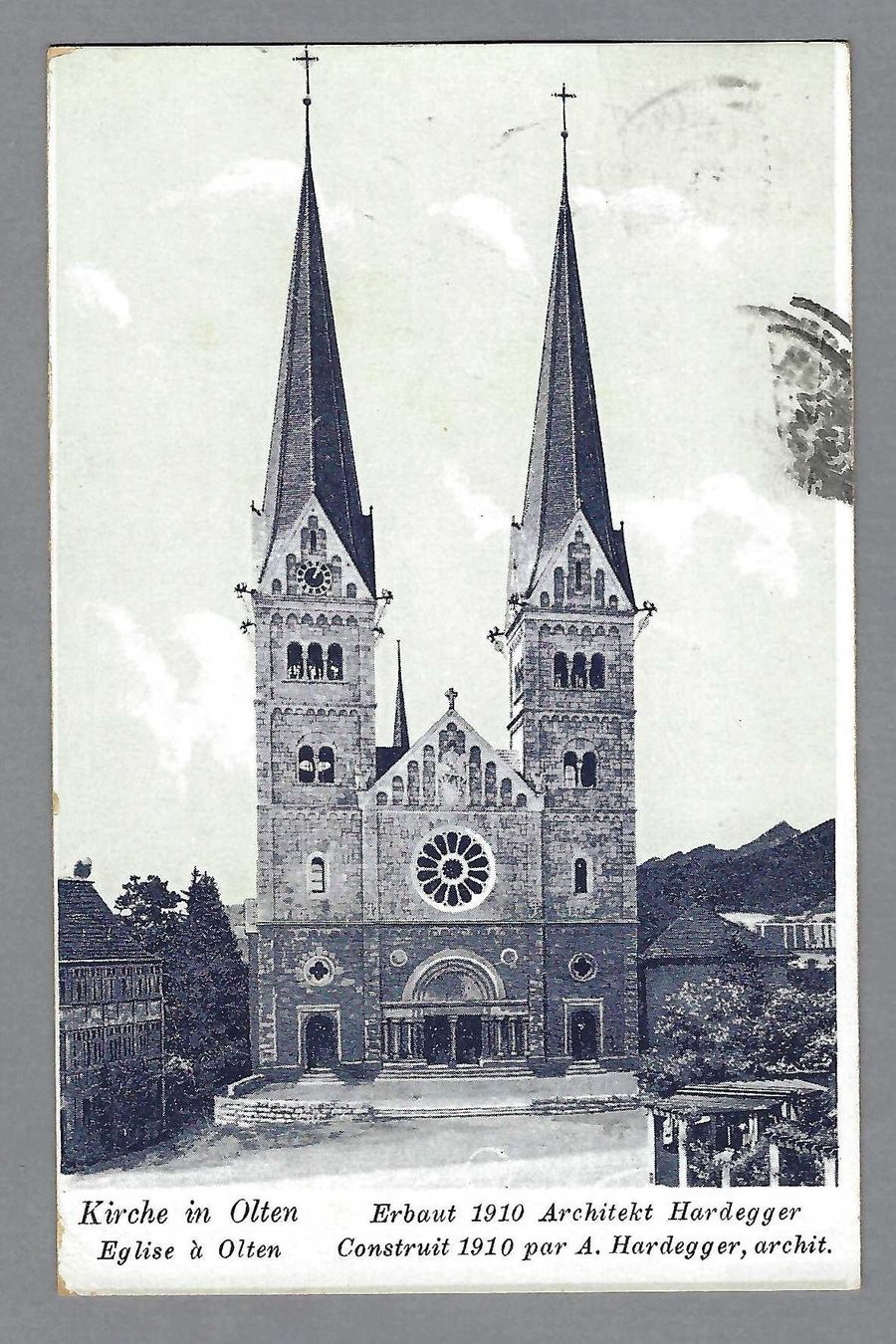 Cartoline postali: 1912, OLTEN, KIRCHE – Usato da Pura venduto da ulisse1957