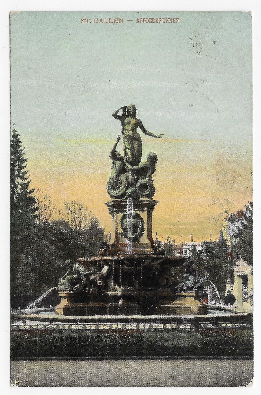 Cartoline postali: St.Gallen - Broderbrunnen – Usato da Hefenhofen venduto da Richsalz