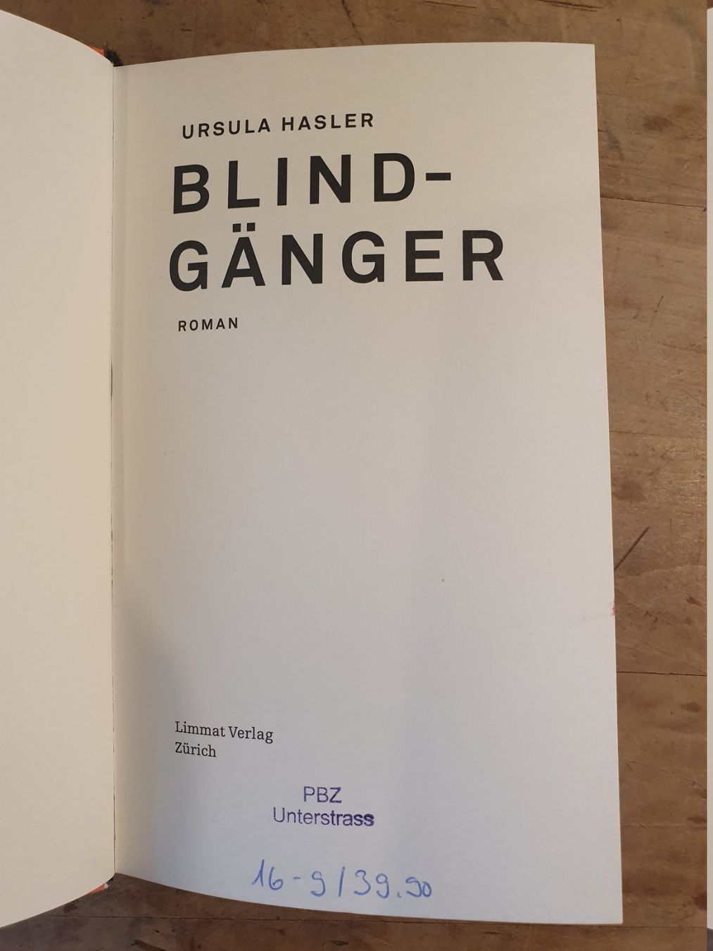 Bücher: Blindgänger Ursula Hasler Limmat – Gebraucht aus Zürich von loosebone 2