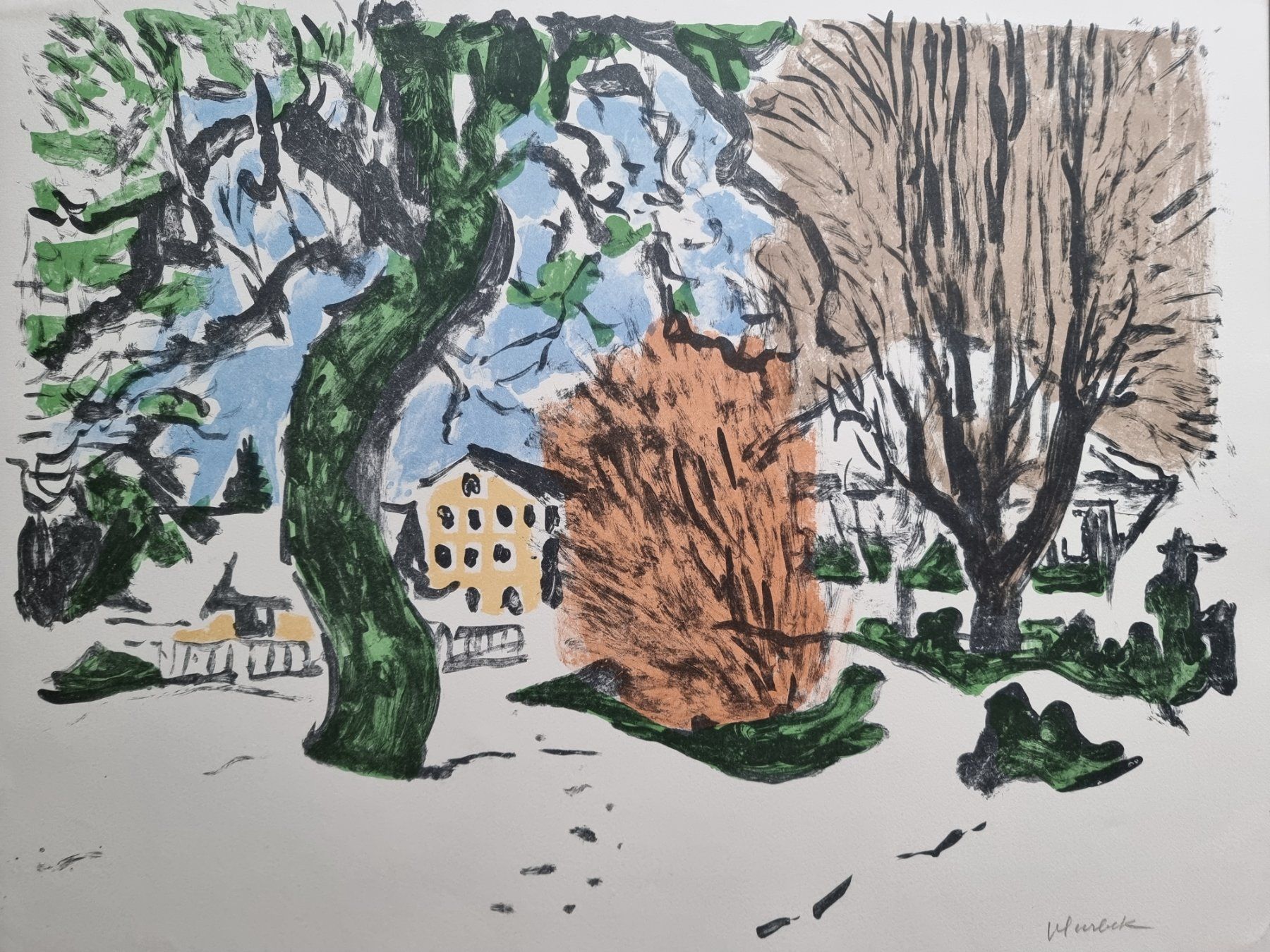 Grafica & Litografie: VIKTOR SURBEK LITHOGRAPHIE SIGNIERT – Usato da Gersau venduto da grafik-kunst 1