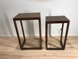Charmantes 2er Set Vintage Massivholz Beistelltische