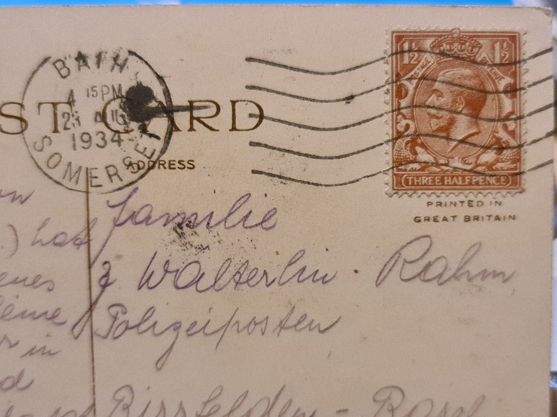 Cartoline postali: Ansichtskarte Cirencester 1934 – Usato da Dintikon venduto da Vexi 1