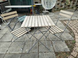 Bistro Set Holz Metall 