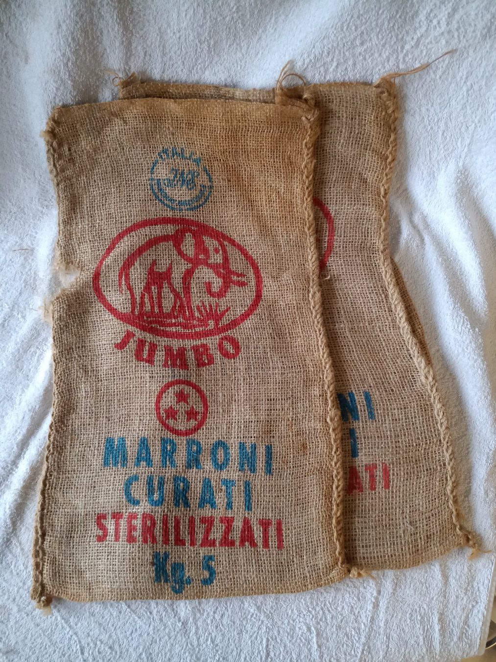 Tessuti: Marroni Jutesack / Jutesäcke – Usato da Oberegg venduto da A-Z.Handel.Loehrer 2