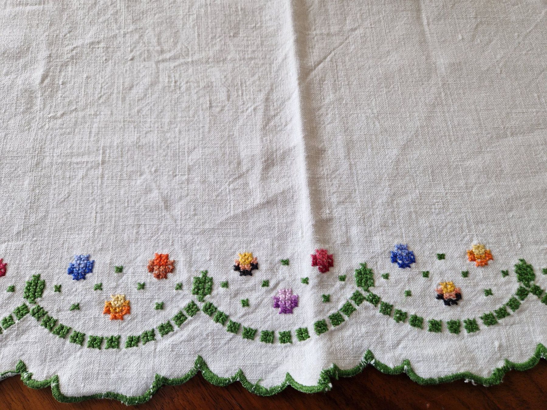 Altra biancheria da tavola: Handgestickte Tischdecke, Leinen,118x144cm – Nuovo (secondo la descrizione) da Bern venduto da Antikbatik 6