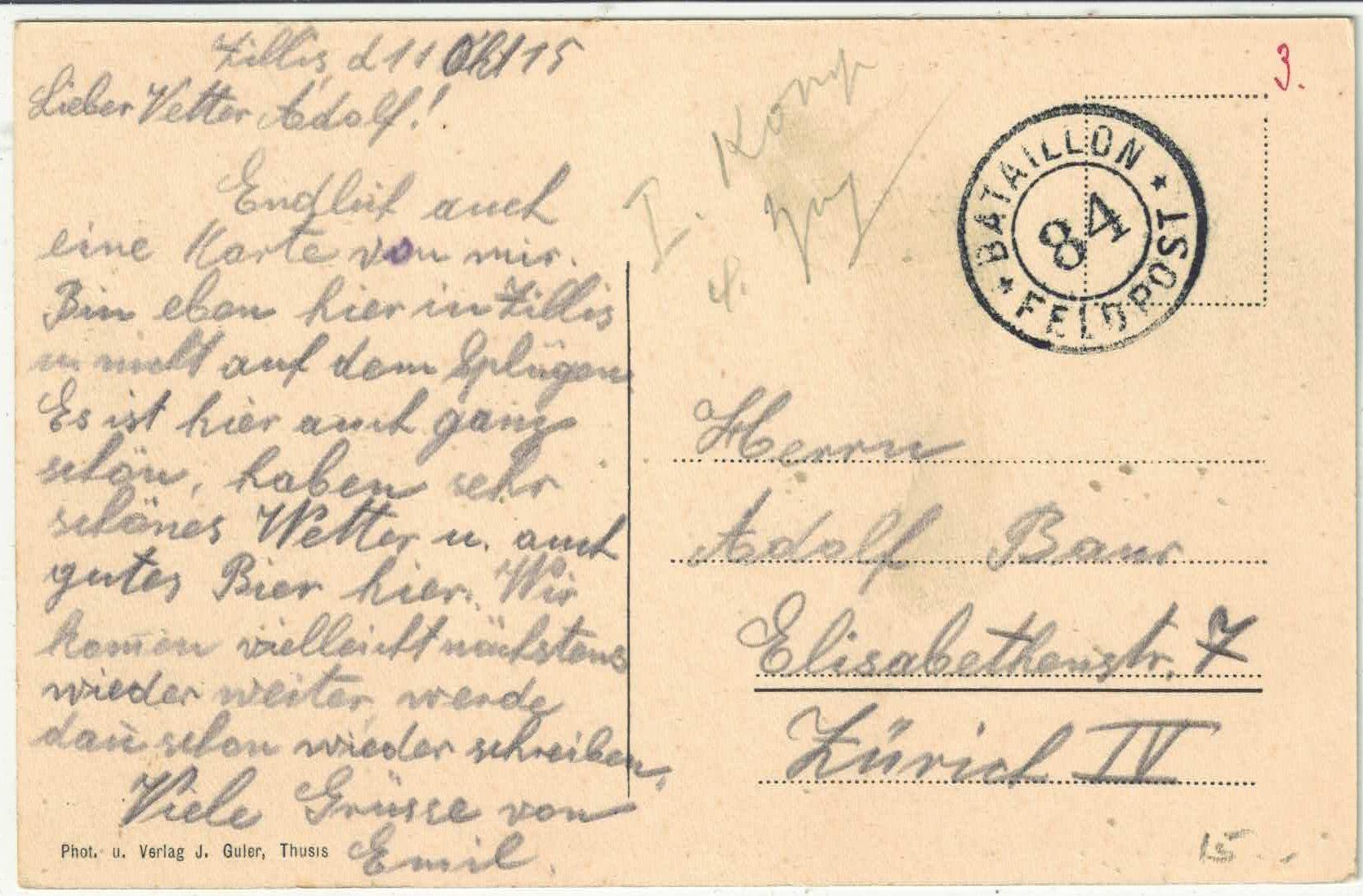 Cartoline postali: Zillis und Raischen – Usato da Ettingen venduto da Kartenplanet 1