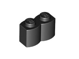 LEGO - 250x Black Brick Modified Log Profile - 30136 - NEW