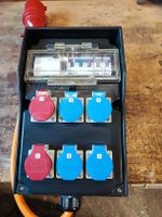 Schaltkasten 400V 32A IP44 Mennekes Stecker 6 Steckdosen CEE