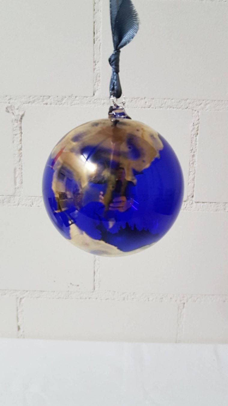 Bicchieri: Bleikristallkugel - Glas Kugel blau – Usato da Thun venduto da Nordkapp 2