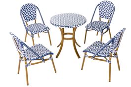 2x Ensemble bistro 4 chaises + table, style ethnique chic