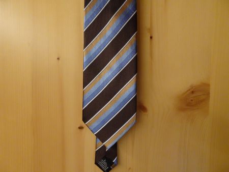 100% Seiden Krawatte Blau-Braun - 426157