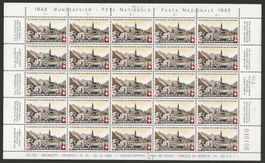 1943 : Pro Patria Nr. B20 + B21 im Bogen, postfrisch **