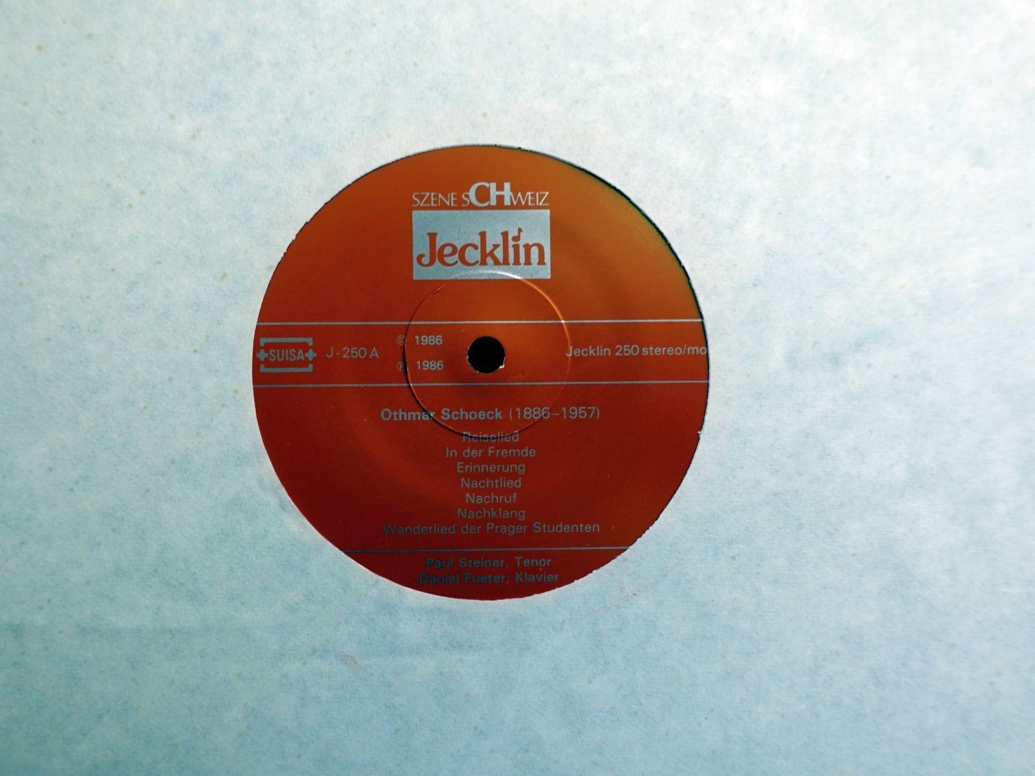 Schallplatten: LP Othmar Schoeck. Daniel Fueter, Paul Steiner. Jecklin. – Gebraucht aus Gutenswil von Optico 3