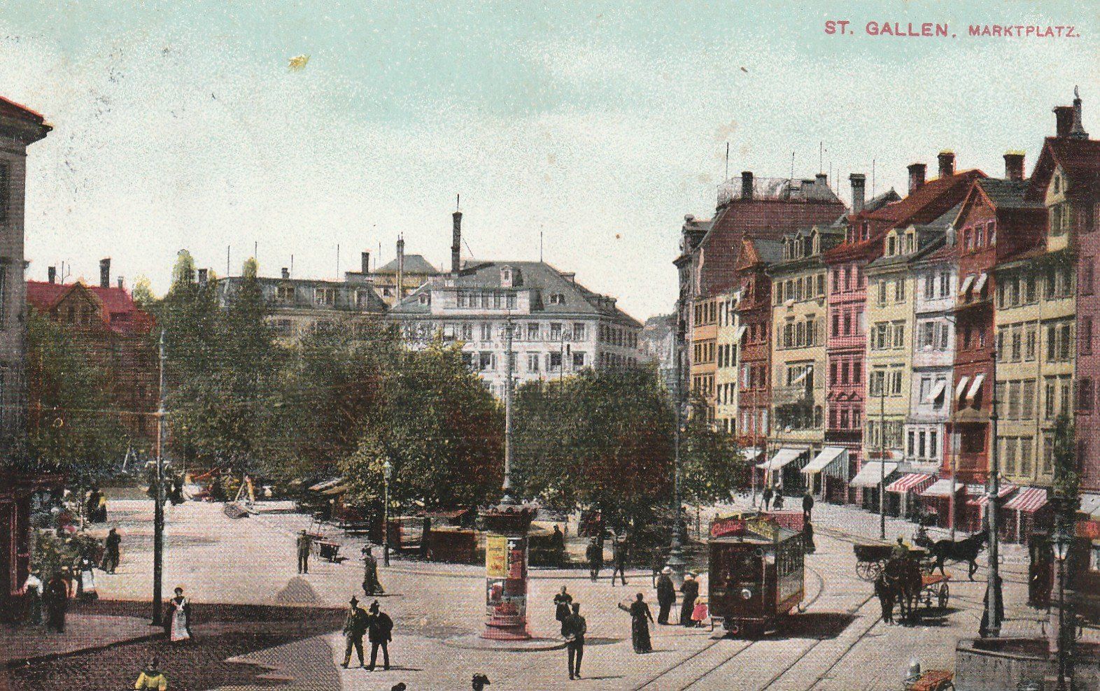 Ansichtskarten: St. Gallen Marktplatz mit Tram – Gebraucht aus Rorschacherberg von fratovi2