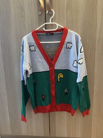 Pixel art cardigan, size M