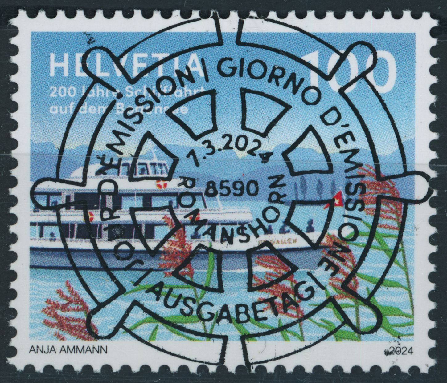 Tutti i francobolli: 2024 - Schifffahrt Bodensee - Ersttag Voll Stempel ET – Usato da Schindellegi venduto da leecollect