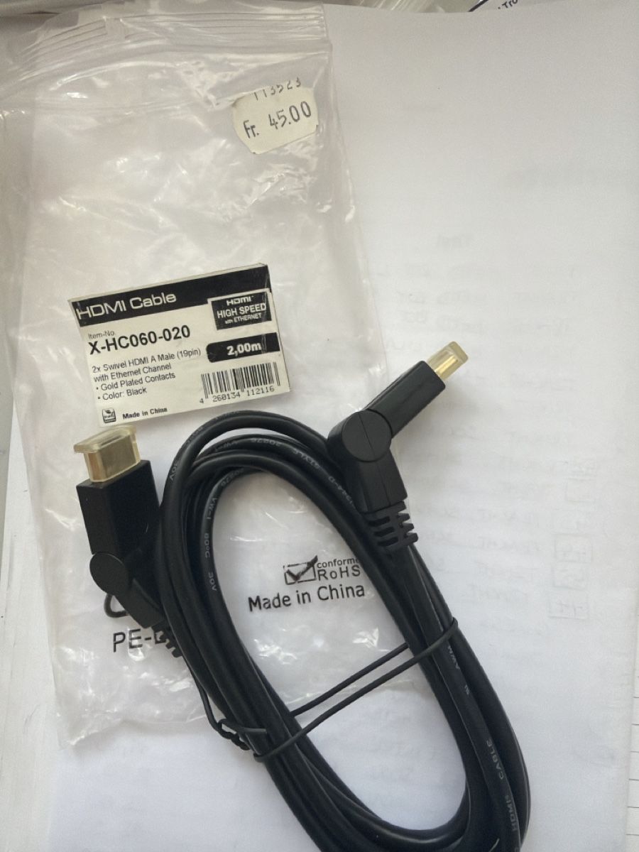 Cavi: hdmi cable 2xswifel hdmi schwenkkopf – Nuovo e nell'imballaggio originale da Amriswil venduto da JaJa-Express