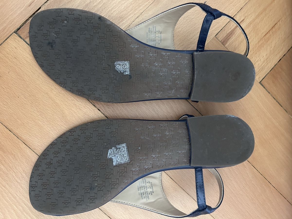 Ralph Lauren Scarpe da donna: Ralph Lauren navy blue mock croc sandals – Usato da Biel/Bienne venduto da zit_v5yc 2