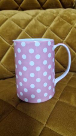 Retro Krug/Milchkanne Rosa mit Punkten Vintage Style!