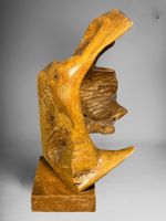 SCULPTURE ABSTRAITE EN BOIS NATUREL XXème
