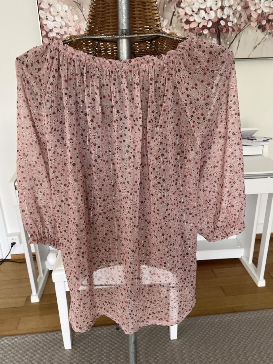 Camicette: Bluse mit Blumenmuster, Silberstreifen, 38 – Usato da Solothurn venduto da Bobesch08 5