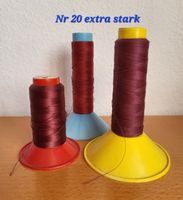 Nähfaden-Spulen, Nr. 20, extra stark, bordeauxrot, 3 Rollen