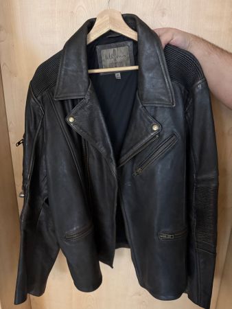 Veste en cuir Wilsons noir motif indien taille XXL